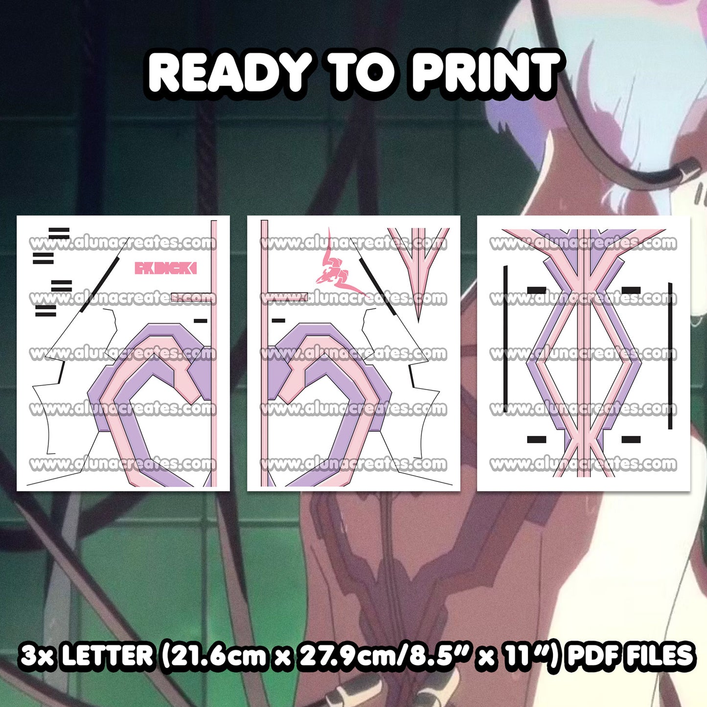 Lucy Kushinada - Cyberpunk: Edgerunners | READY TO PRINT .PDF TATTOOS | FULL SET - AlunaCreates
