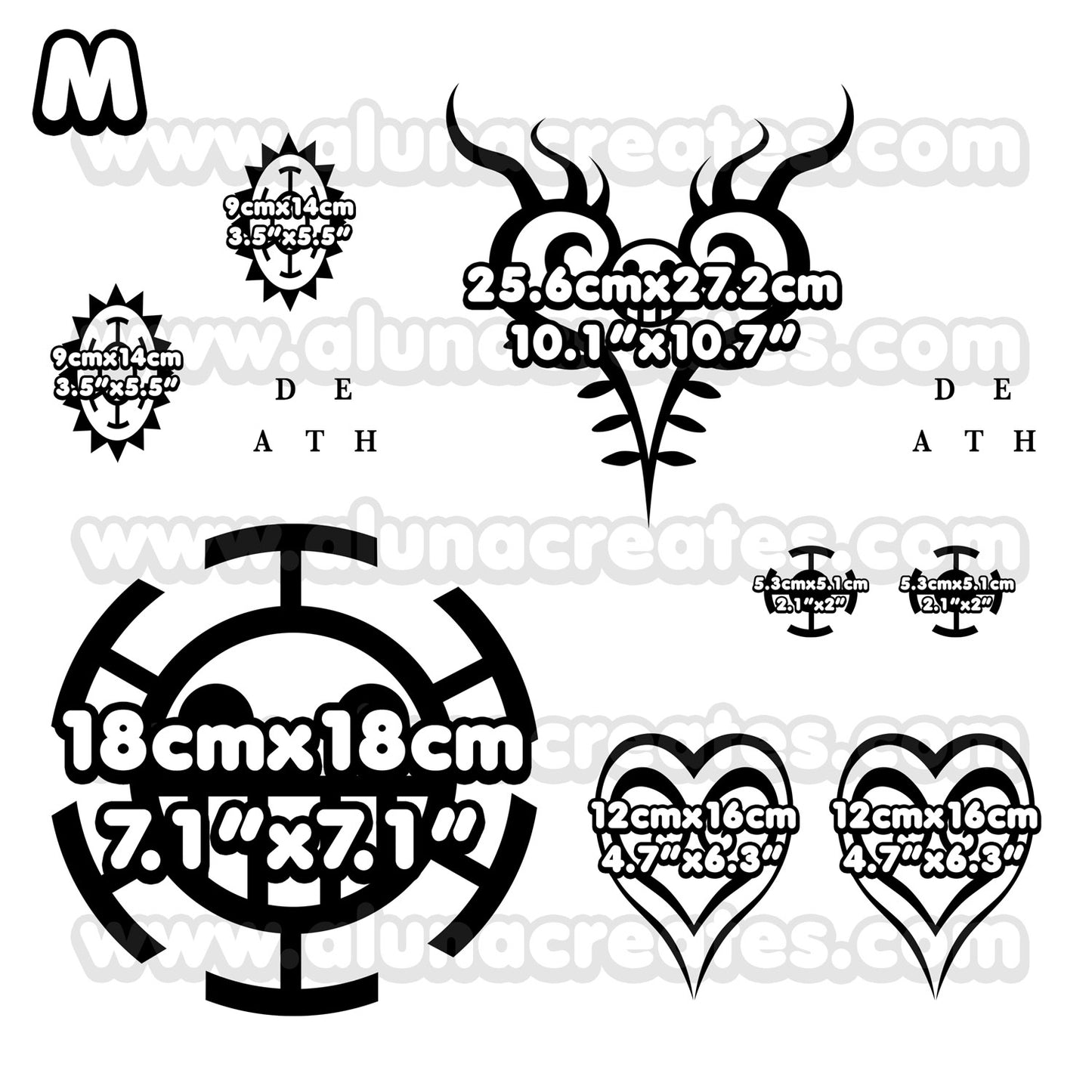 Trafalgar D. Water Law - One Piece | READY TO PRINT .PDF TATTOOS | FULL SET - AlunaCreates