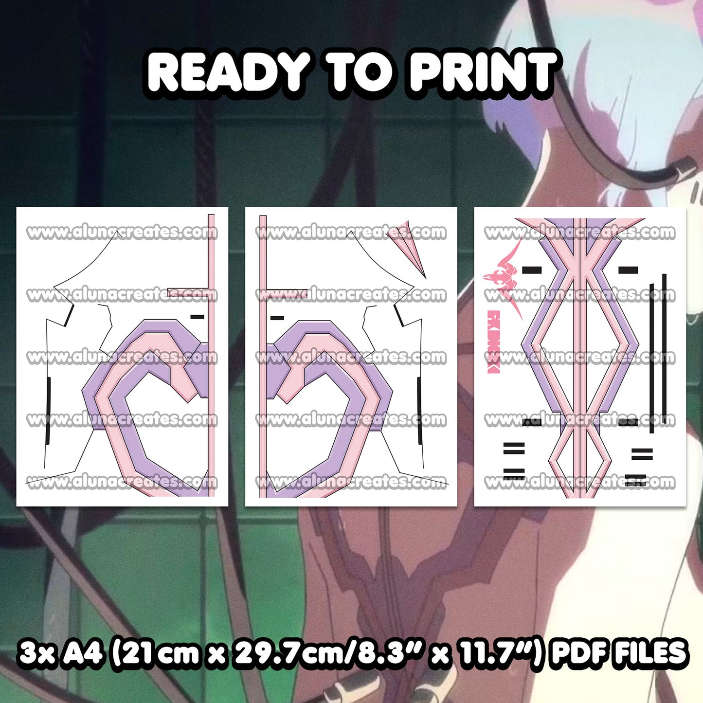 Lucy Kushinada - Cyberpunk: Edgerunners | READY TO PRINT .PDF TATTOOS | FULL SET - AlunaCreates