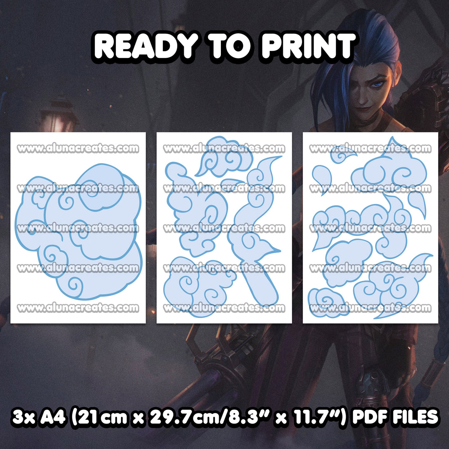 Jinx - Arcane | READY TO PRINT .PDF TATTOOS | FULL SET - AlunaCreates
