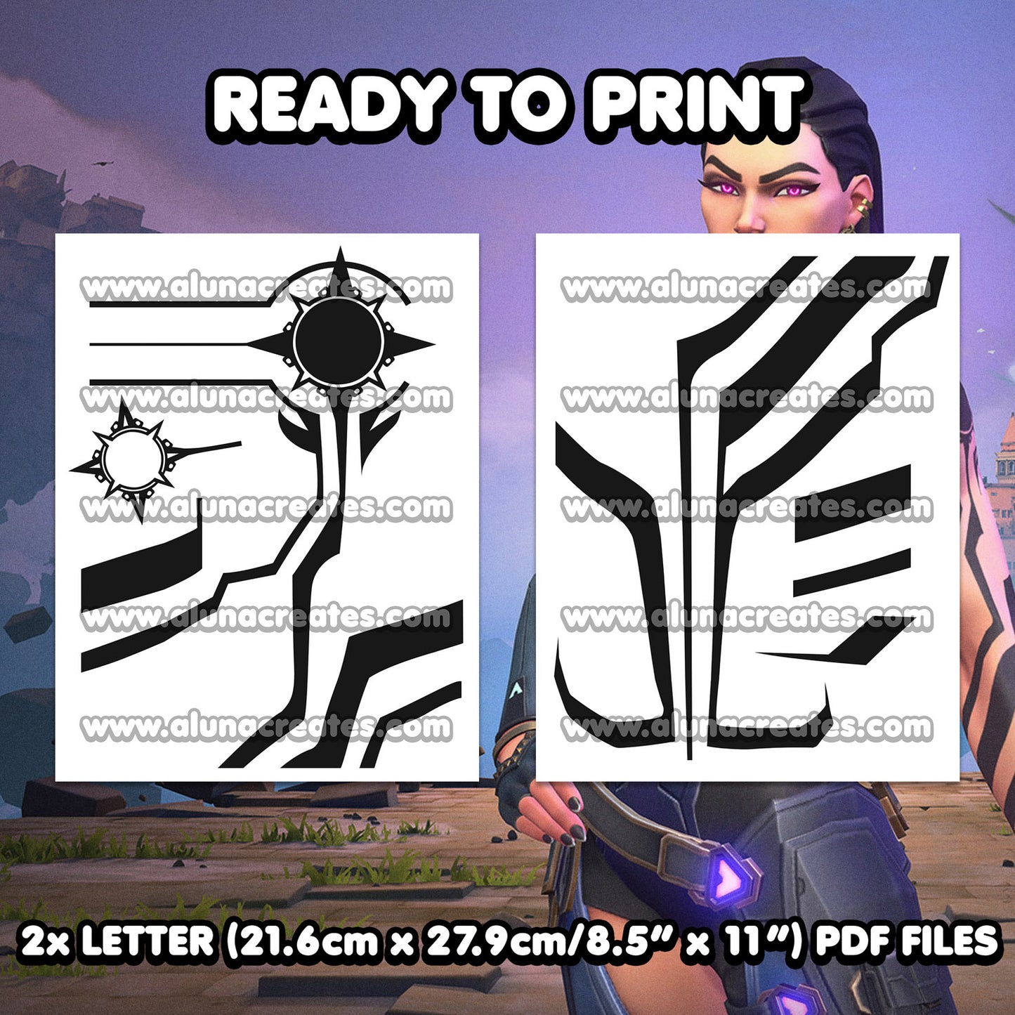 Reyna - Valorant | READY TO PRINT .PDF TATTOOS | FULL SET - AlunaCreates