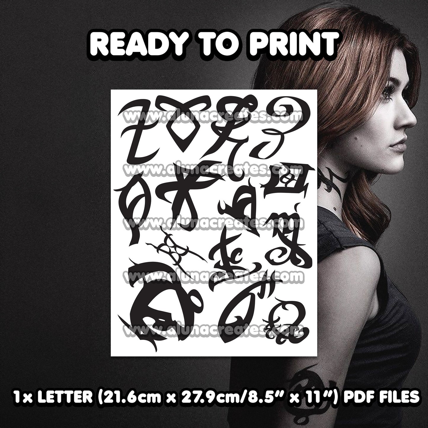 Clary Fray - Shadowhunters | READY TO PRINT .PDF TATTOOS | FULL SET - AlunaCreates