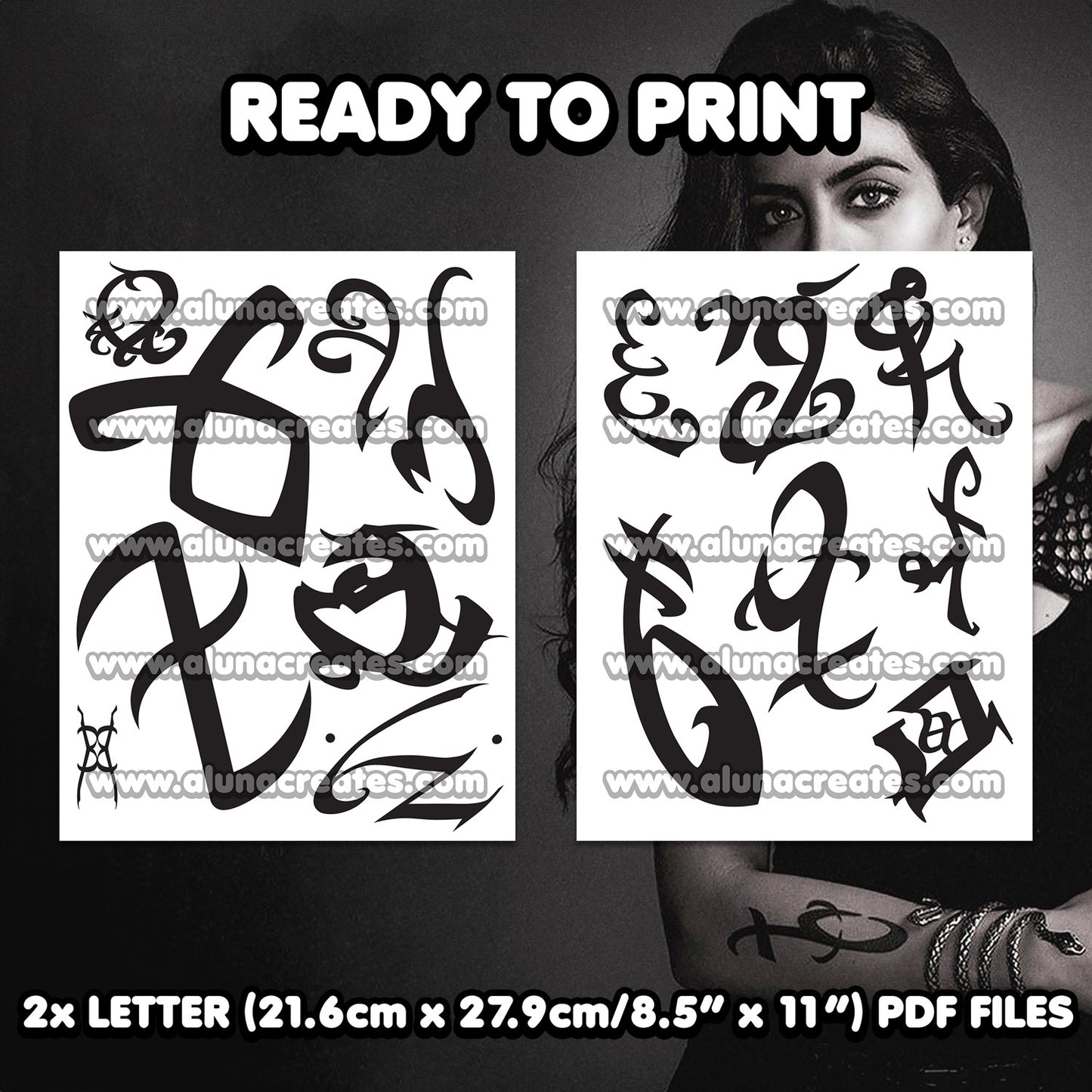 Isabelle Lightwood - Shadowhunters | READY TO PRINT .PDF TATTOOS | FULL SET - AlunaCreates