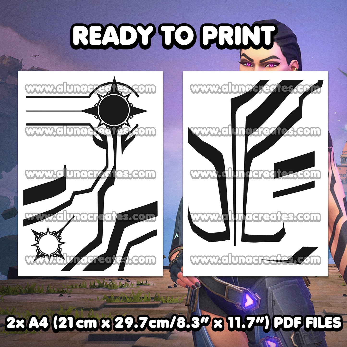 Reyna - Valorant | READY TO PRINT .PDF TATTOOS | FULL SET - AlunaCreates