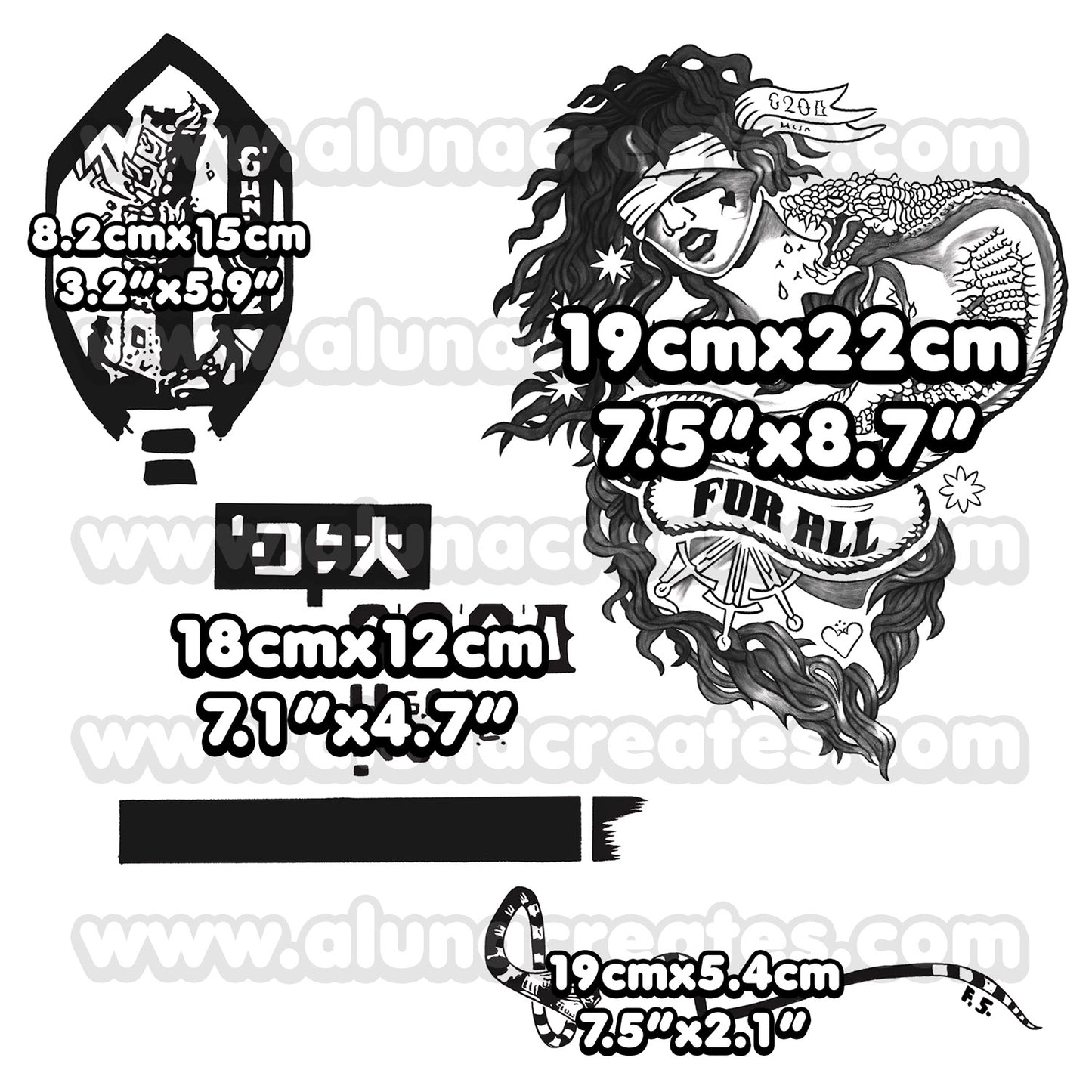 Johnny Silverhand - Cyberpunk 2077 | Temporary Tattoos | FULL SET - AlunaCreates