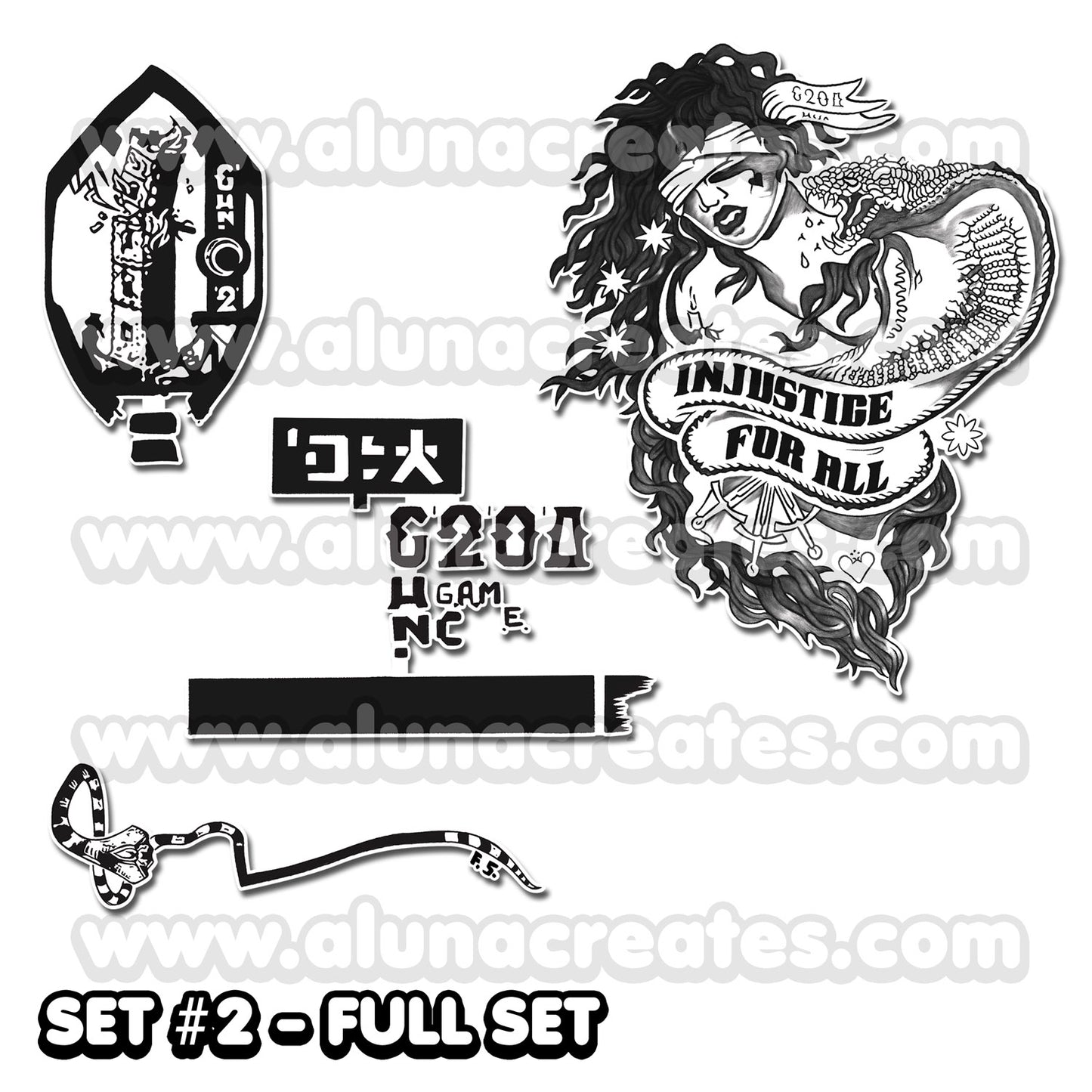 Johnny Silverhand - Cyberpunk 2077 | Temporary Tattoos | FULL SET - AlunaCreates