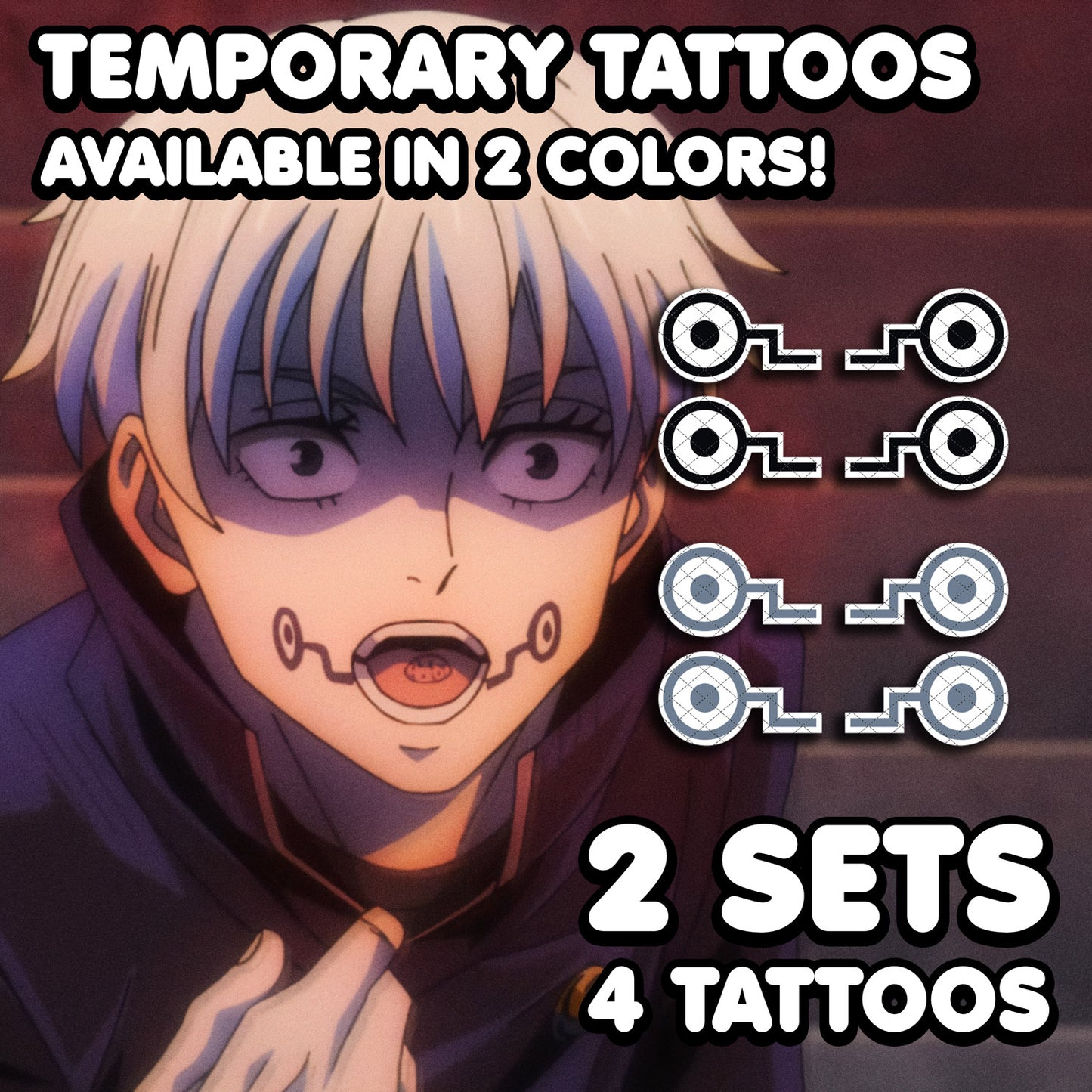 Toge Inumaki - Jujutsu Kaisen | Temporary Tattoos | 2 SETS - AlunaCreates
