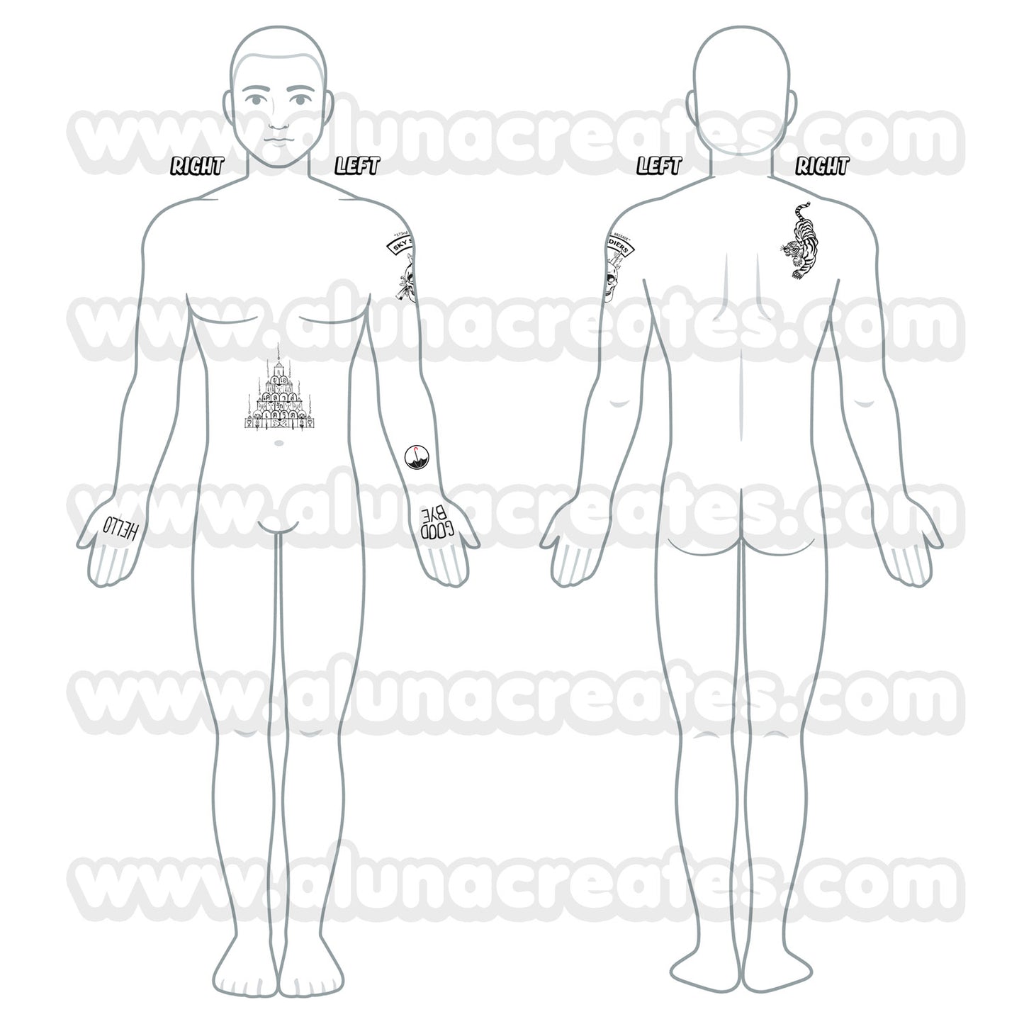 Klaus Hargreeves - The Umbrella Academy | Temporary Tattoos | FULL SET - AlunaCreates