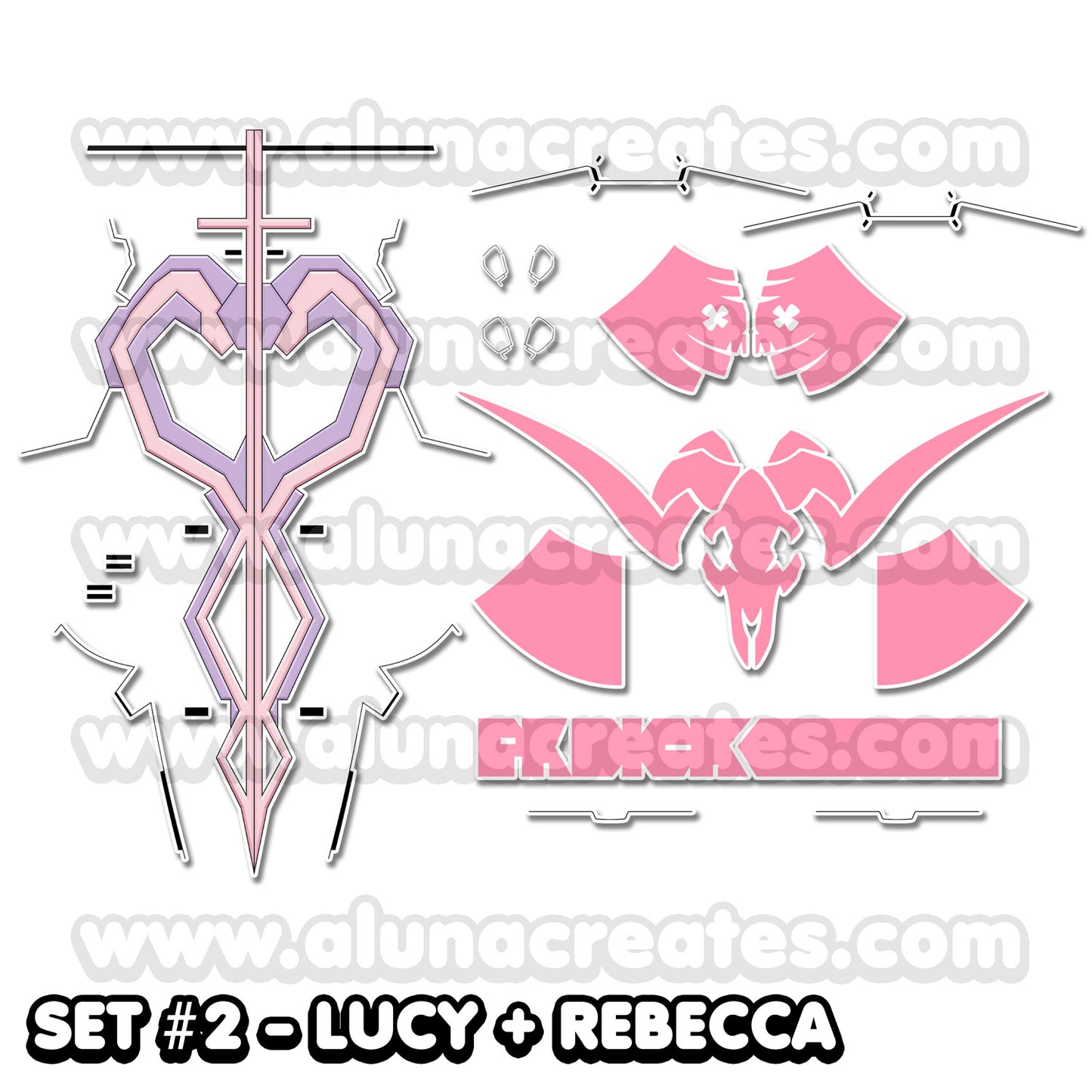 Lucy Kushinada - Cyberpunk: Edgerunners | Temporary Tattoos | FULL SIZE - AlunaCreates