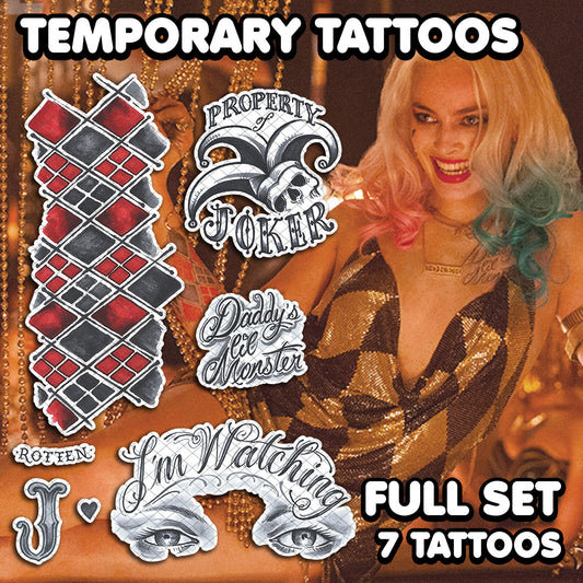 Harley Quinn (Club) - Suicide Squad | Temporary Tattoos | FULL SET - AlunaCreates