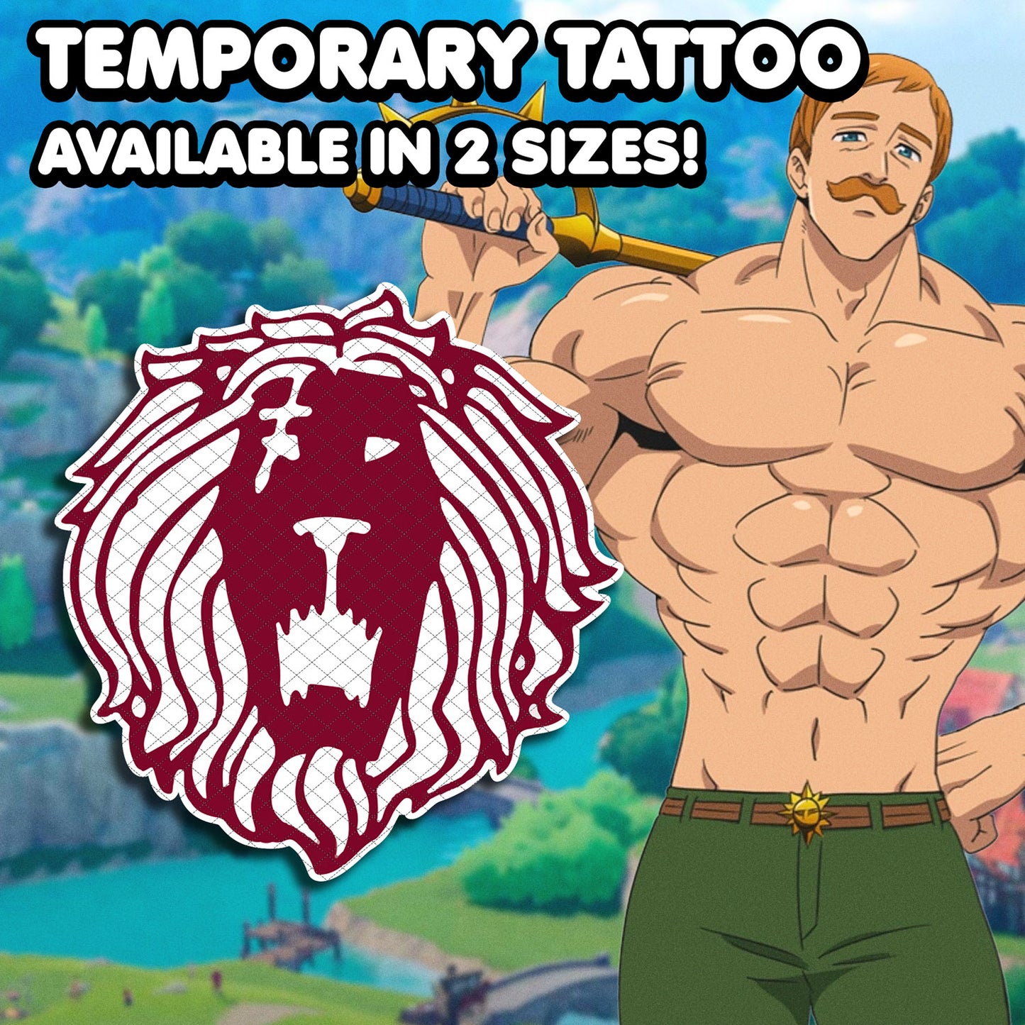 Escanor (Pride) - 7 Deadly Sins | Temporary Tattoos | SET OF 2 - AlunaCreates