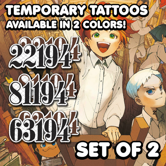 Emma, Norman, Ray - The Promised Neverland | Temporary Tattoo | AlunaCreates