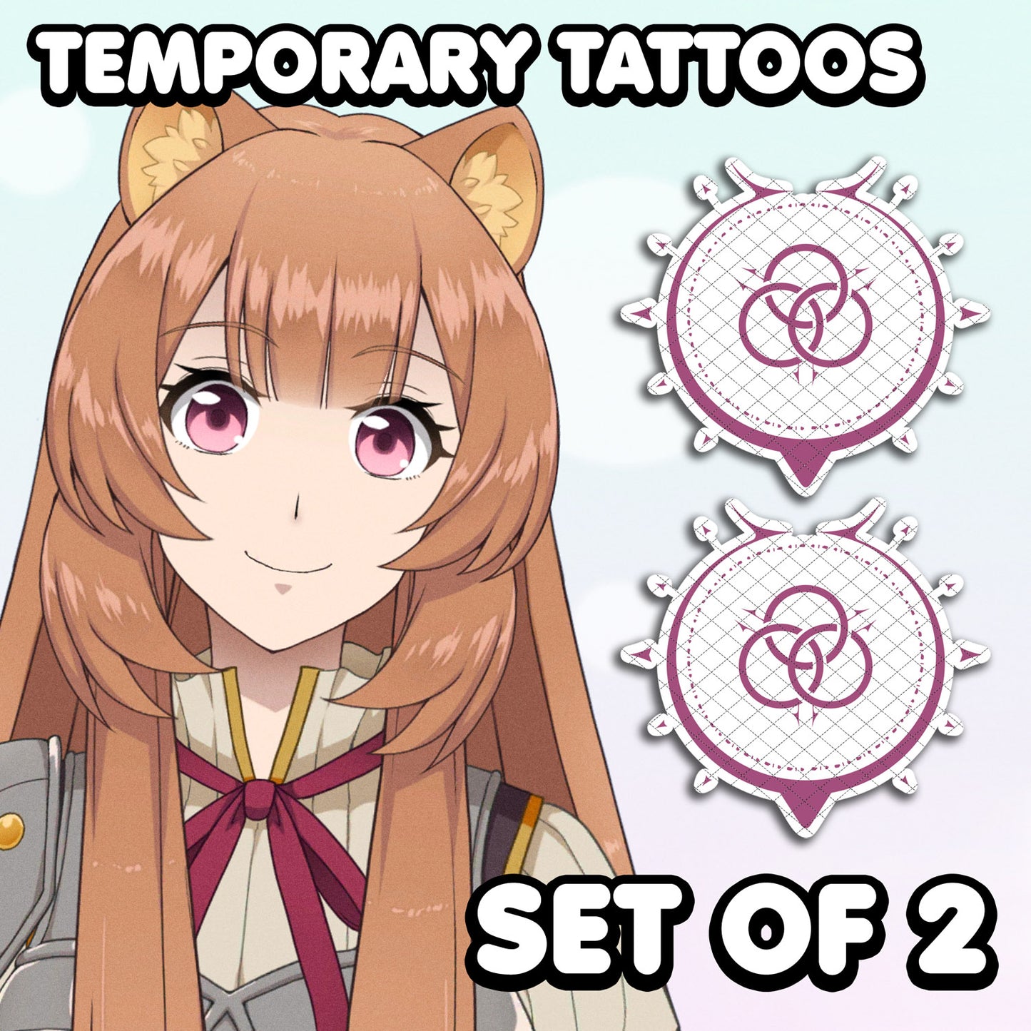 Raphtalia - The Rising of the Shield Hero | Temporary Tattoos | SET OF 2 - AlunaCreates