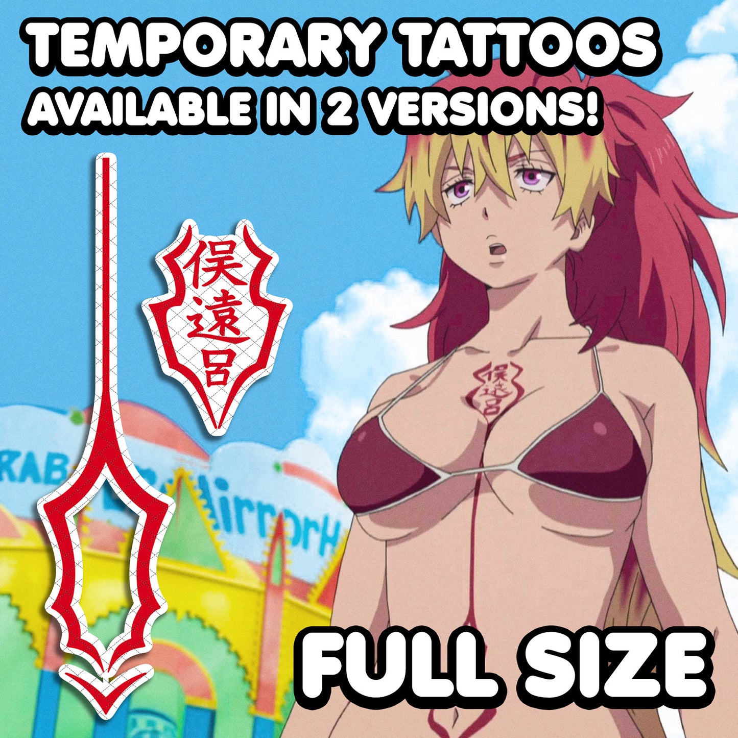 Shura Kirigakure - Ao no Exorcist | Temporary Tattoos | FULL SIZE - AlunaCreates
