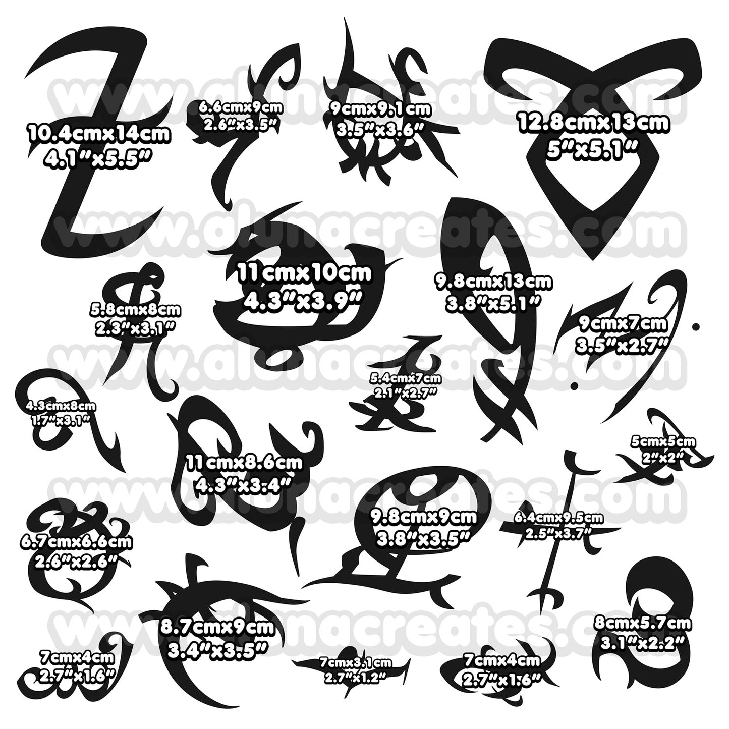 Alec Lightwood - Shadowhunters | READY TO PRINT .PDF TATTOOS | FULL SET - AlunaCreates