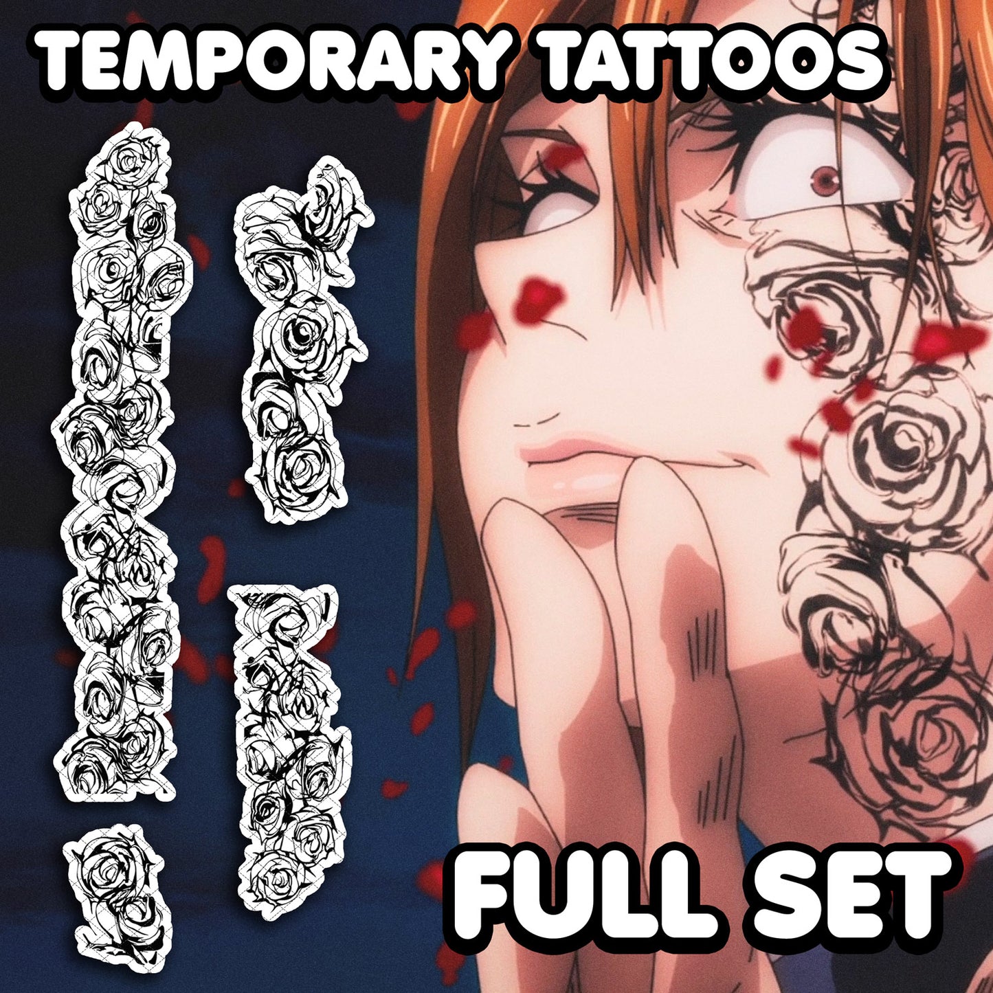 Nobara Kugisaki - Jujutsu Kaisen | Temporary Tattoos | FULL SET - AlunaCreates