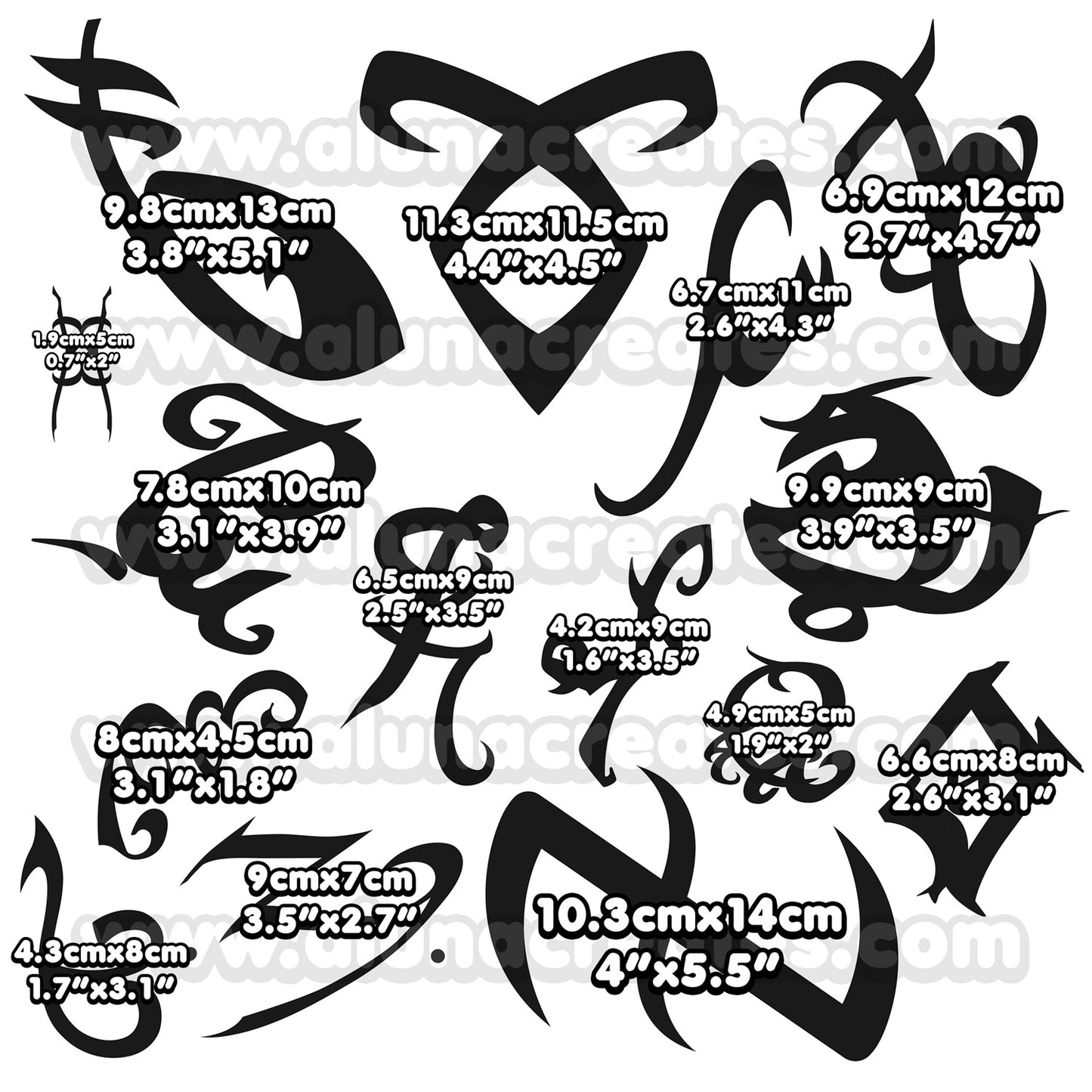Isabelle Lightwood - Shadowhunters | READY TO PRINT .PDF TATTOOS | FULL SET - AlunaCreates