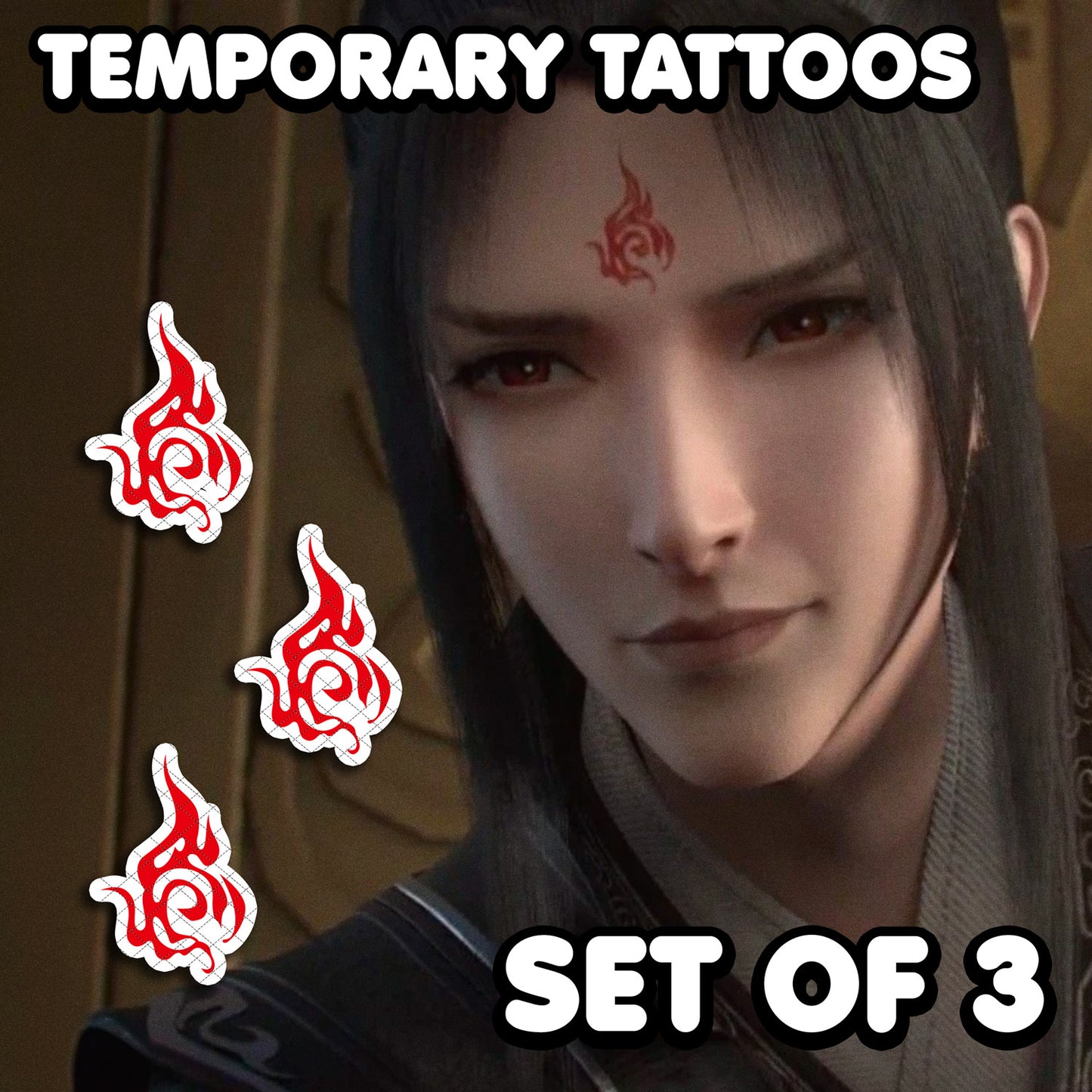 Luo Binghe - The Scum Villain's Self-Saving System | Temporary Tattoos | SET OF 3 - AlunaCreates