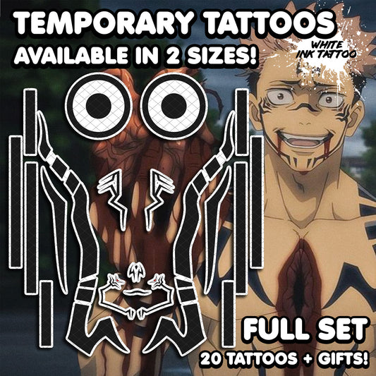 Ryomen Sukuna - Jujutsu Kaisen | Temporary Tattoos | FULL SET - AlunaCreates