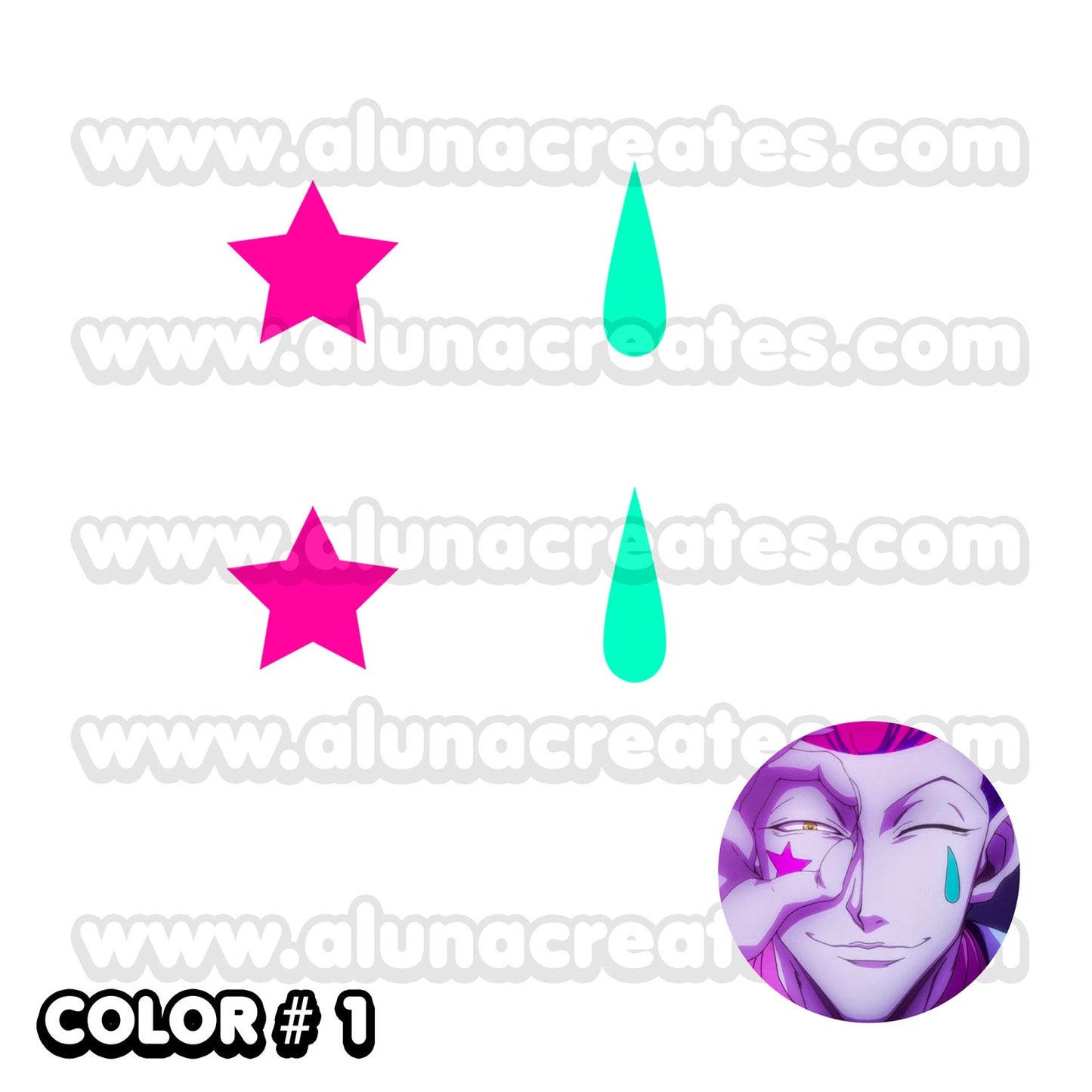 Hisoka Morow - HunterxHunter | Temporary Tattoos | 4 TATTOOS - AlunaCreates