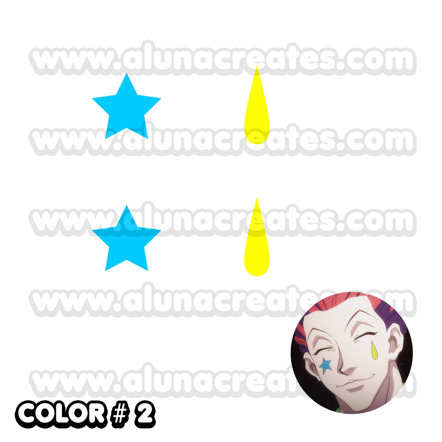 Hisoka Morow - HunterxHunter | Temporary Tattoos | 4 TATTOOS - AlunaCreates