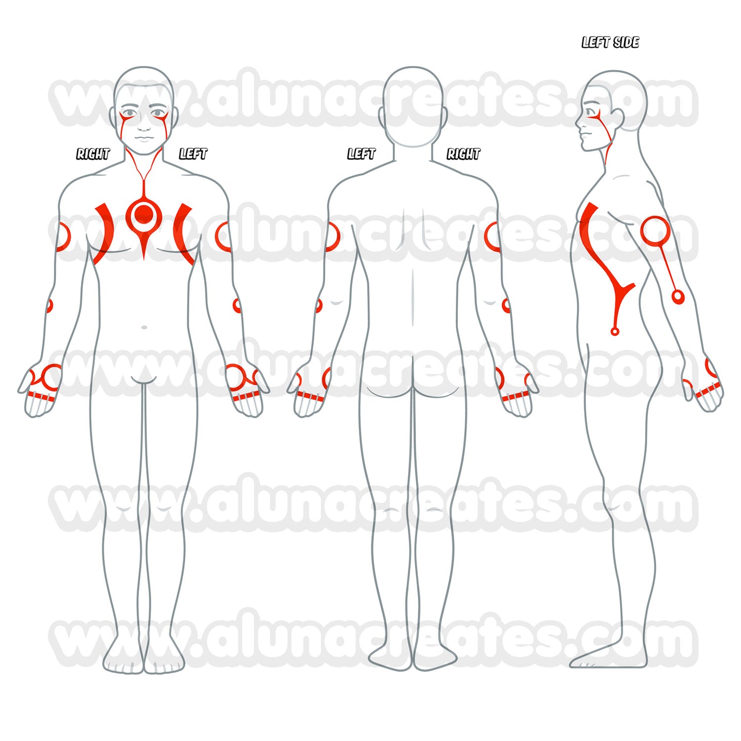 Arataki Itto - Genshin Impact | READY TO PRINT .PDF TATTOOS | FULL SET - AlunaCreates