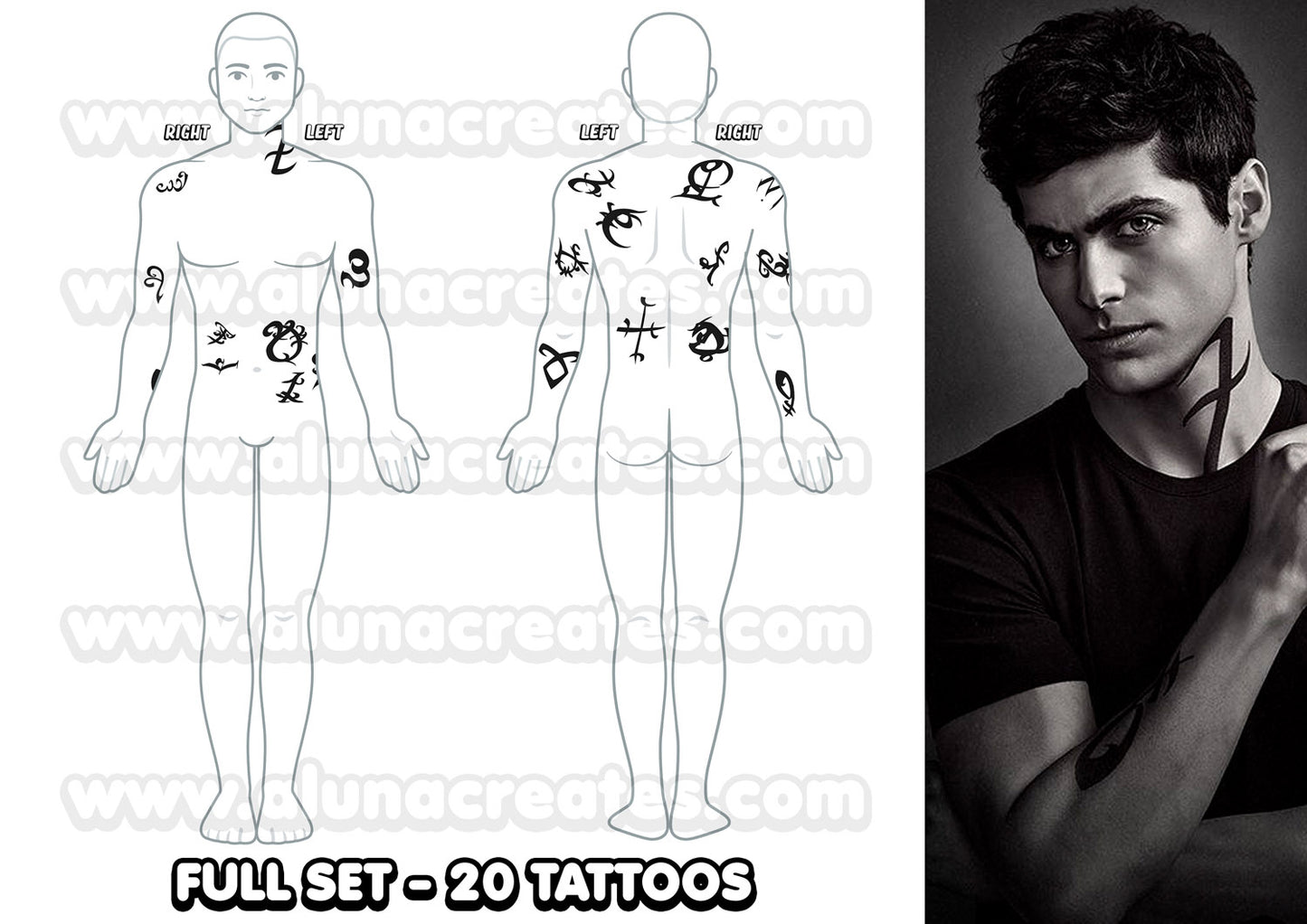 Shadowhunters | Temporary Tattoos | FULL SET - AlunaCreates