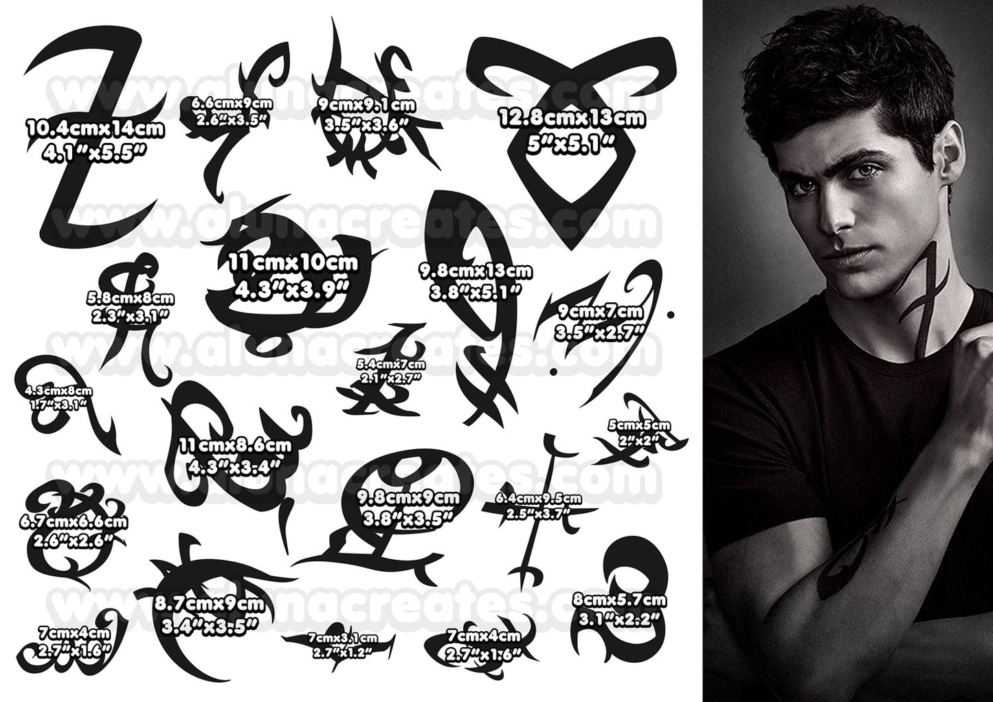 Shadowhunters | Temporary Tattoos | FULL SET - AlunaCreates