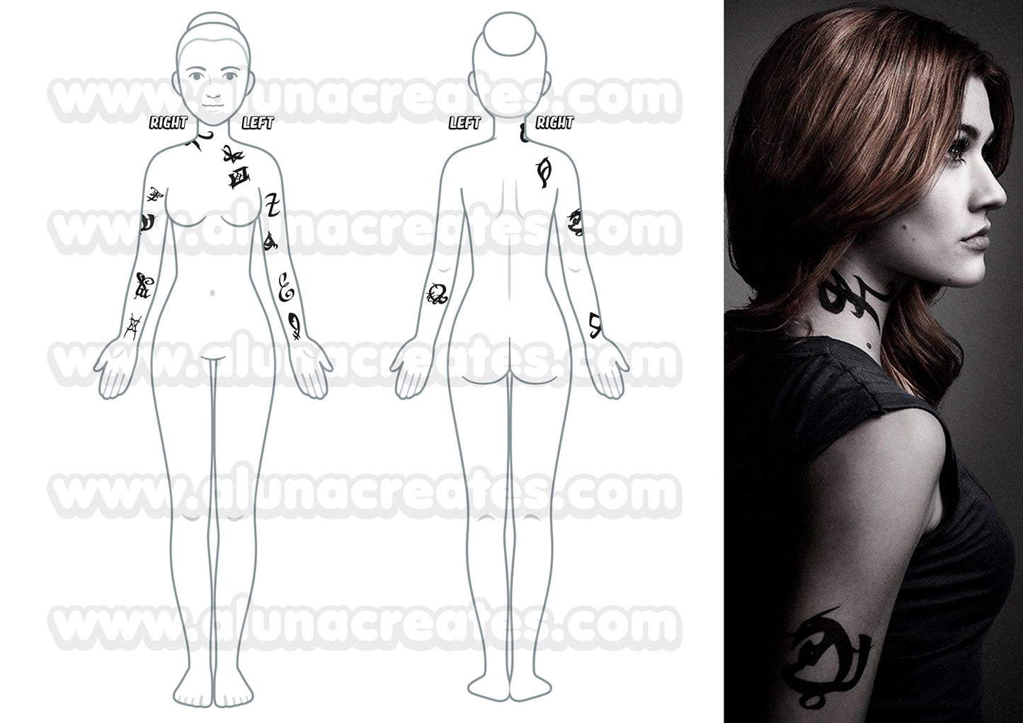 Shadowhunters | Temporary Tattoos | FULL SET - AlunaCreates