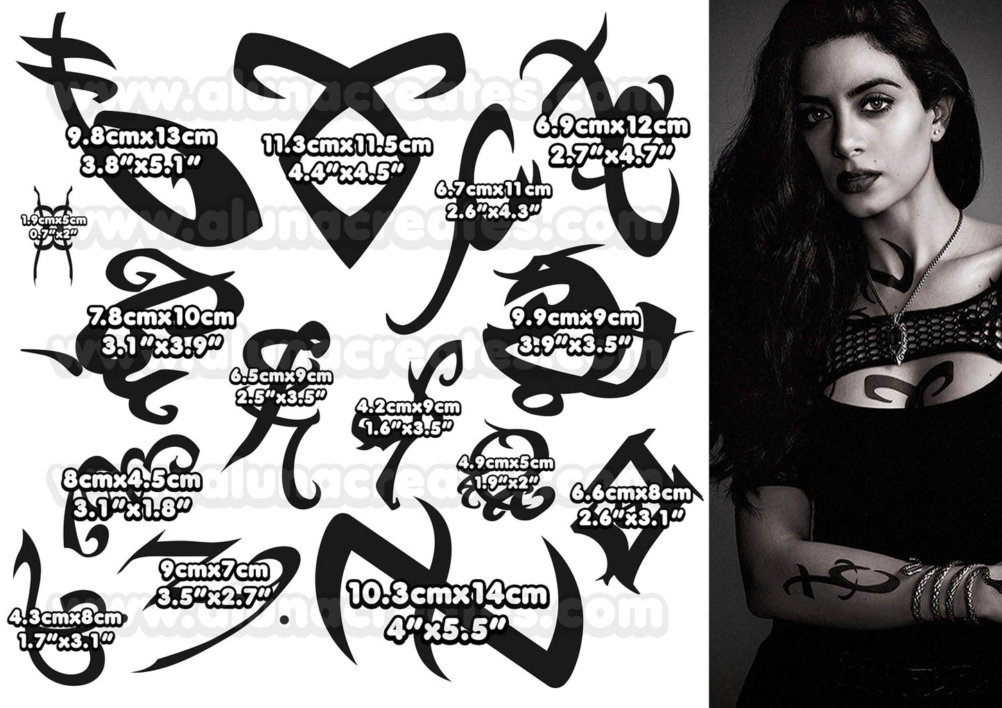 Shadowhunters | Temporary Tattoos | FULL SET - AlunaCreates