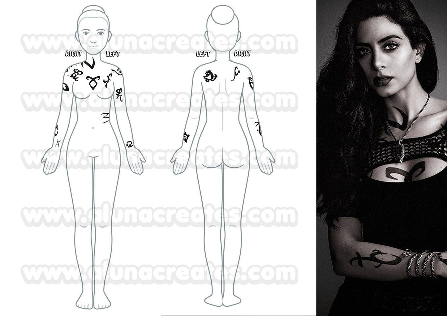 Shadowhunters | Temporary Tattoos | FULL SET - AlunaCreates