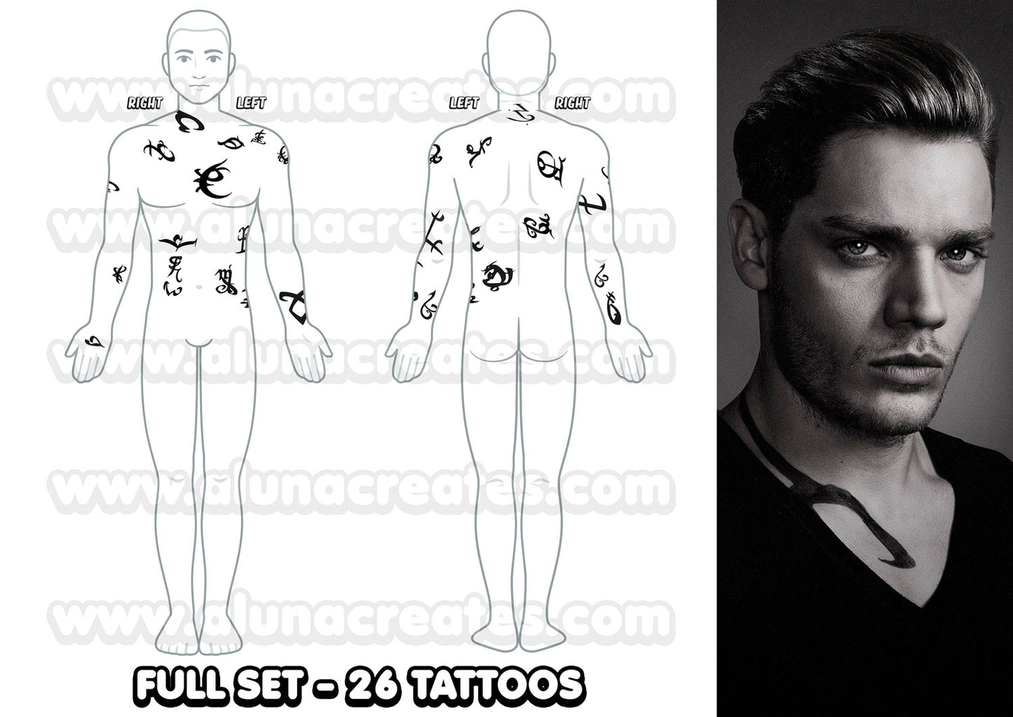 Shadowhunters | Temporary Tattoos | FULL SET - AlunaCreates