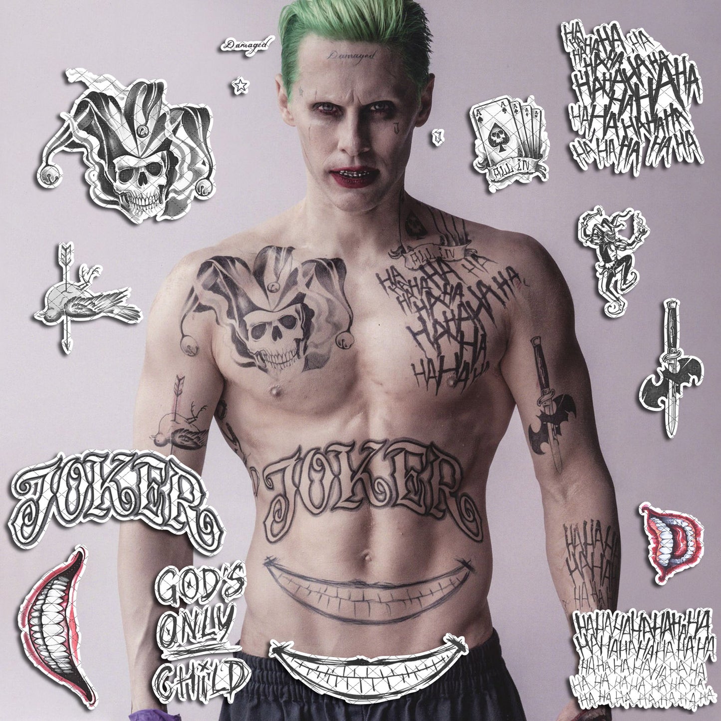 The Joker - Suicide Squad | READY TO PRINT .PDF TATTOOS | FULL SET - AlunaCreates