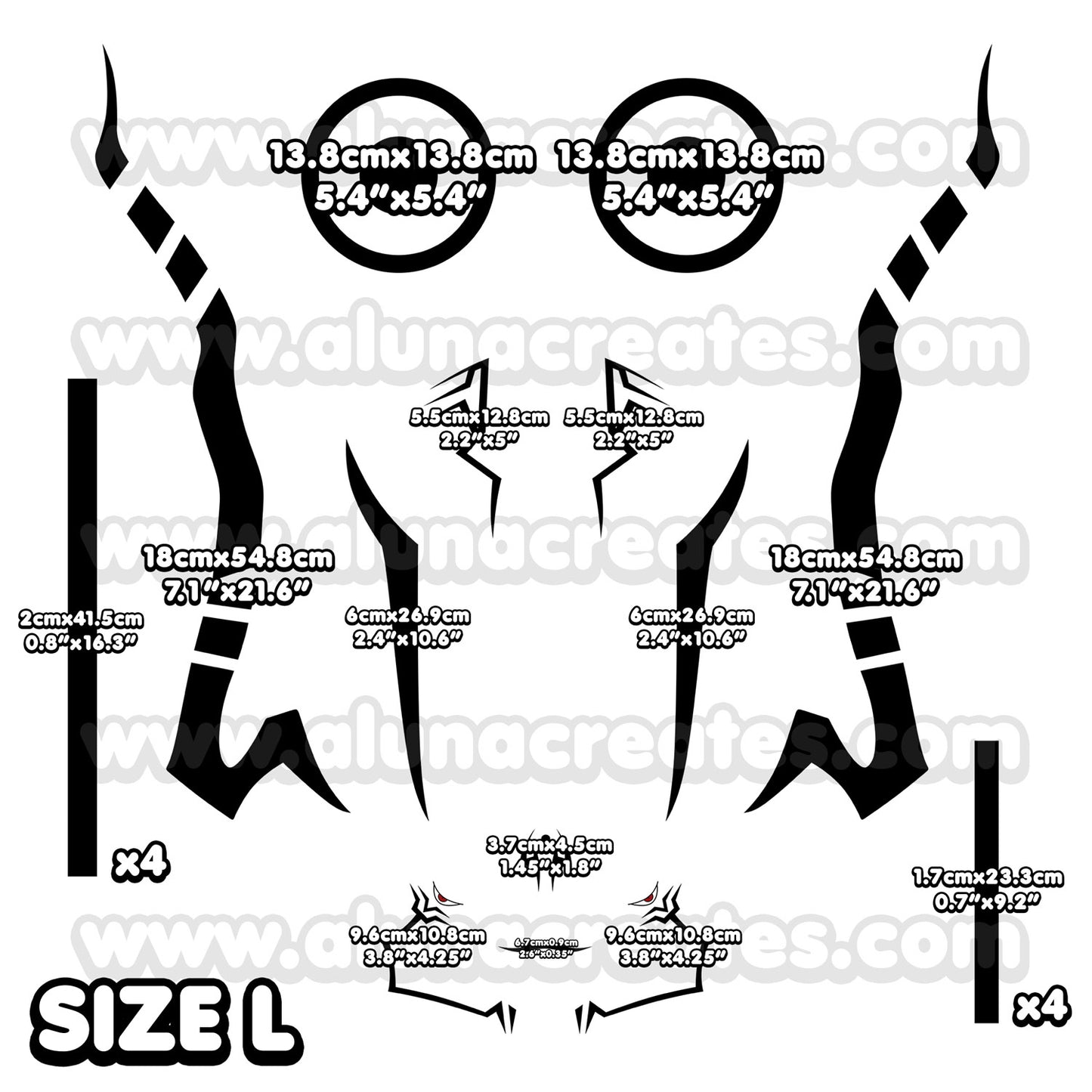 Ryomen Sukuna - Jujutsu Kaisen | READY TO PRINT .PDF TATTOOS | FULL SET - AlunaCreates