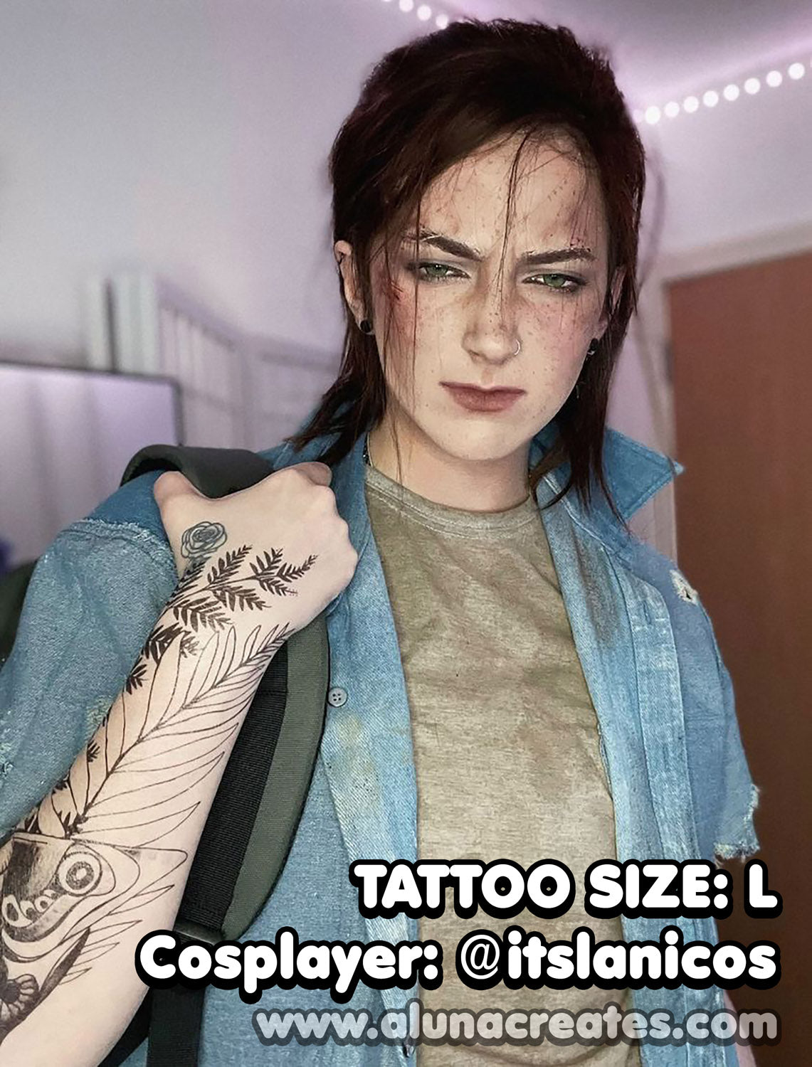 Ellie - The Last of Us II | Temporary Tattoo | FULL SIZE - AlunaCreates