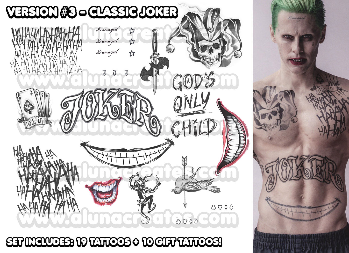 el bromista | Tatuajes Temporales | SET COMPLETO - AlunaCreates