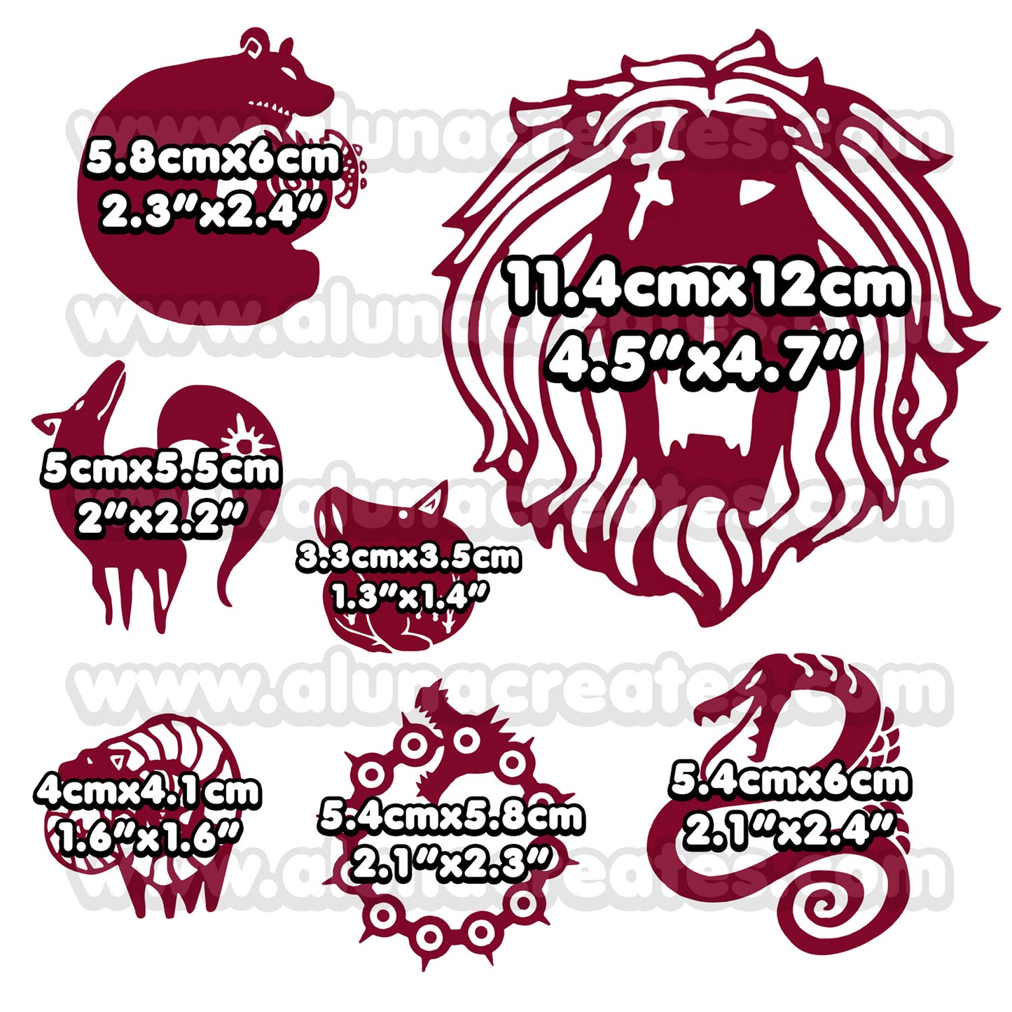 Escanor (Pride) - 7 Deadly Sins | Temporary Tattoos | SET OF 2 - AlunaCreates