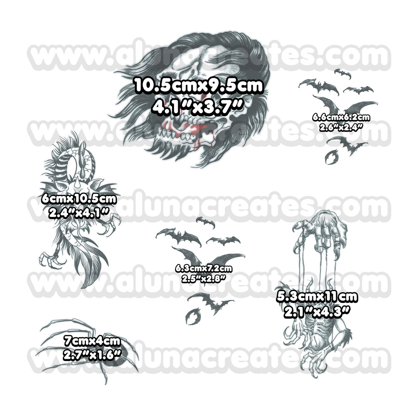 Eddie Munson - Stranger Things | Temporary Tattoos | FULL SET - AlunaCreates
