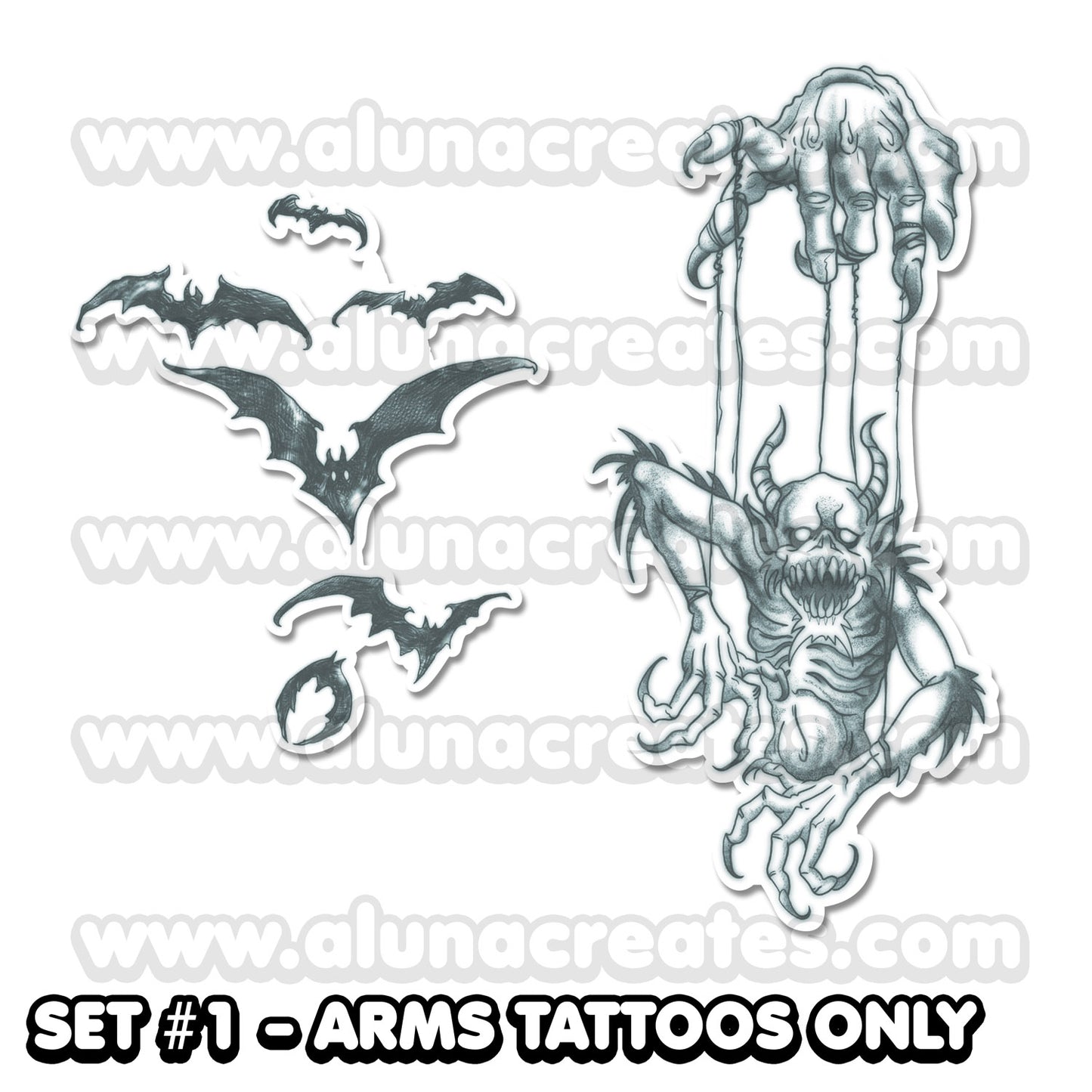 Eddie Munson - Stranger Things | Temporary Tattoos | FULL SET - AlunaCreates