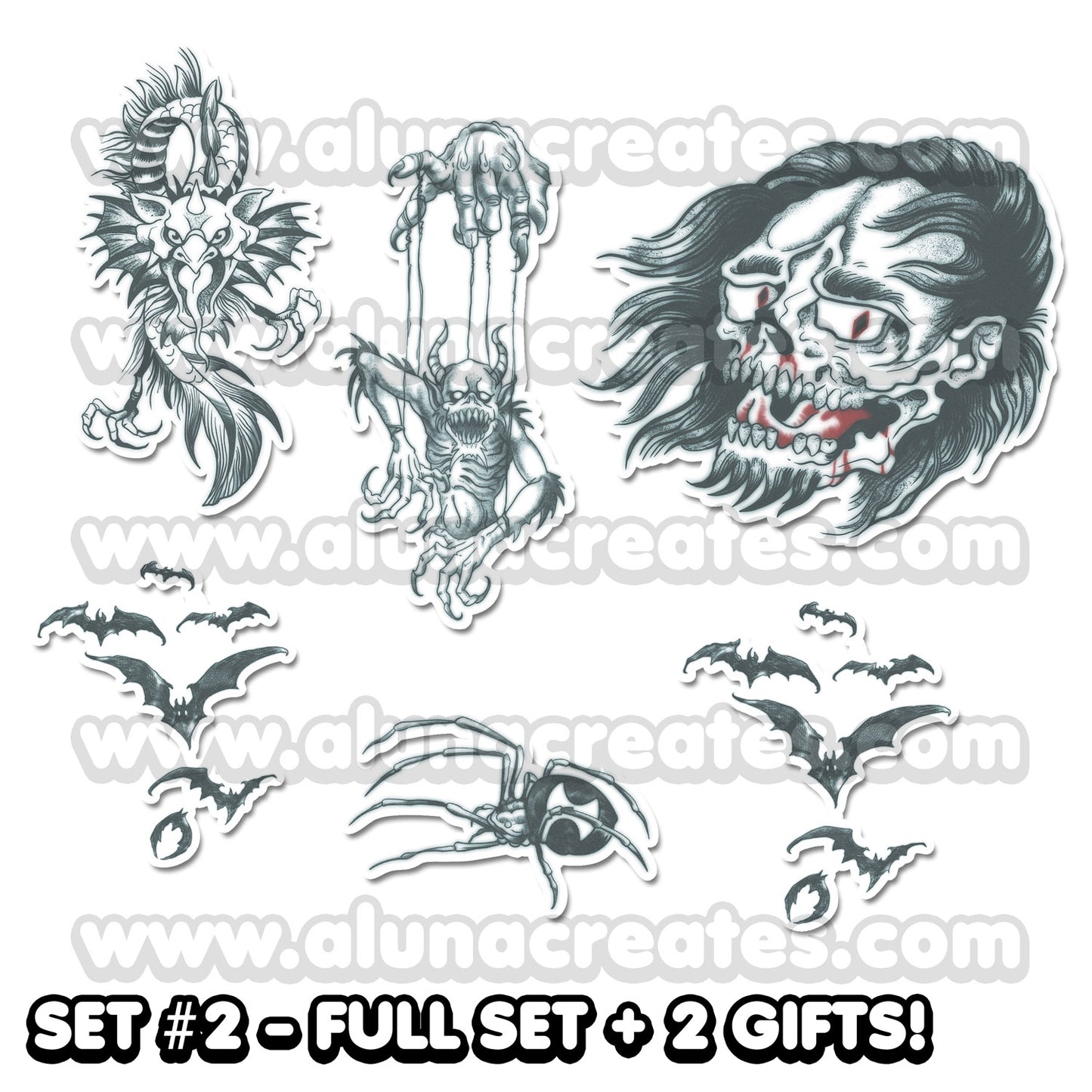 Eddie Munson - Stranger Things | Temporary Tattoos | FULL SET - AlunaCreates