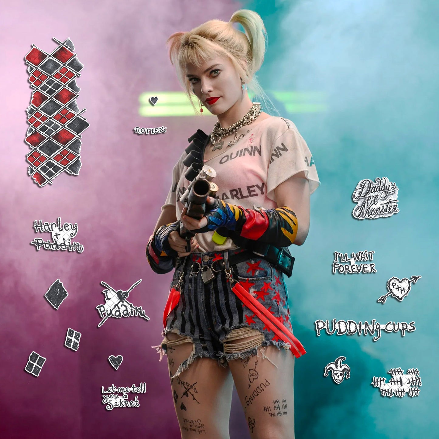 Harley Quinn - Birds of Prey | READY TO PRINT .PDF TATTOOS | FULL SET - AlunaCreates