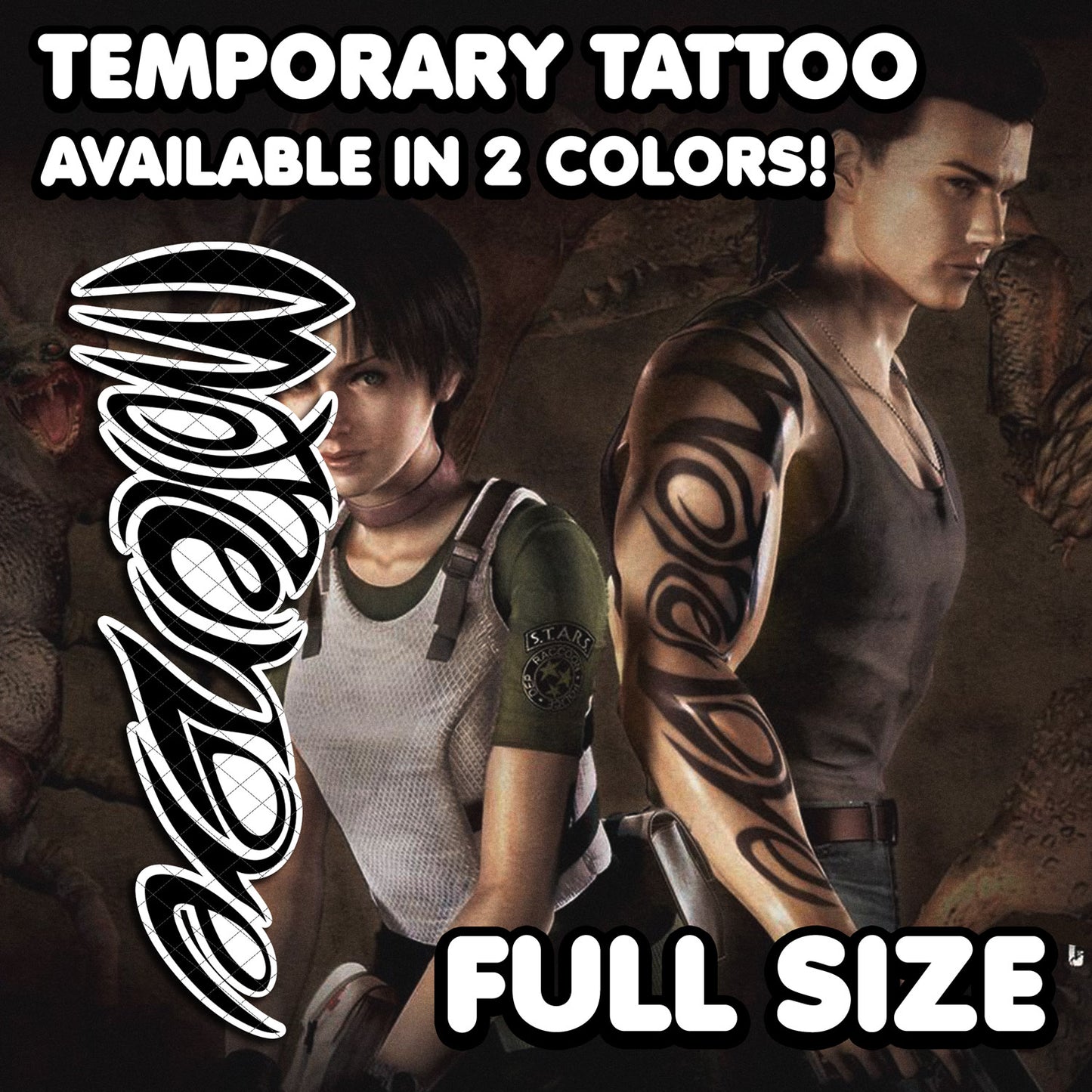 Billy Coen - Resident Evil 0 | Temporary Tattoo | FULL SIZE - AlunaCreates