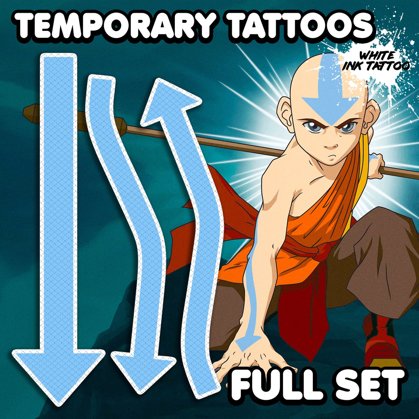Aang | Tatouages temporaires | ENSEMBLE COMPLET - AlunaCreates