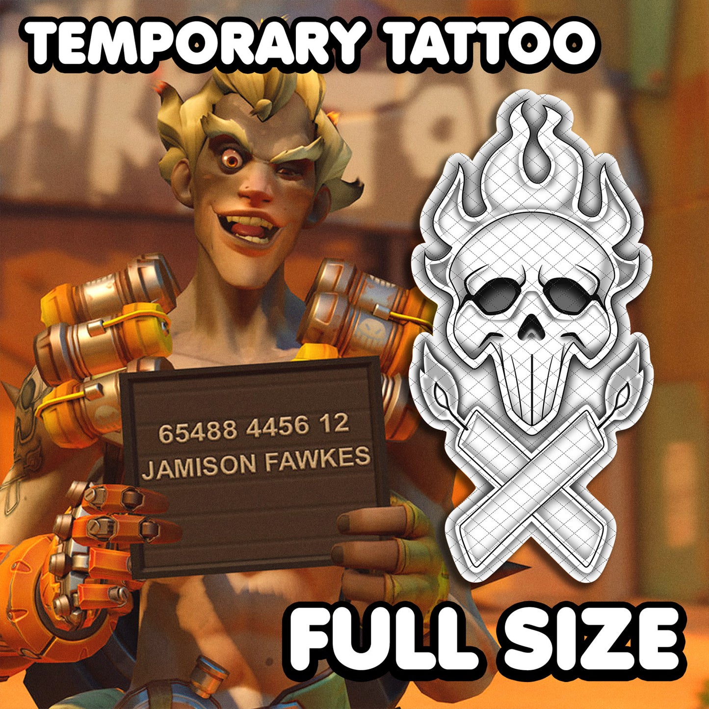Junkrat - Overwatch | Temporary Tattoo | AlunaCreates