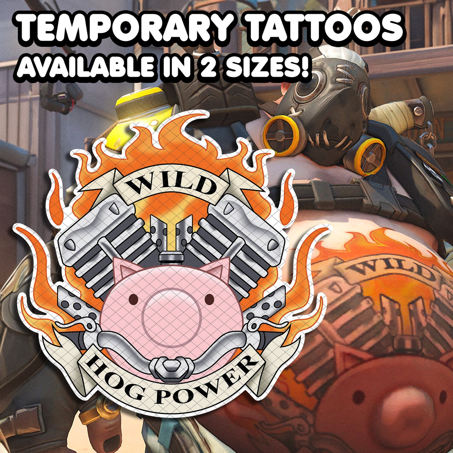 Roadhog - Overwatch | Temporary Tattoo | FULL SIZE - AlunaCreates