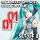 Miku Hatsune - Vocaloid | Temporary Tattoos | SET OF 2 - AlunaCreates