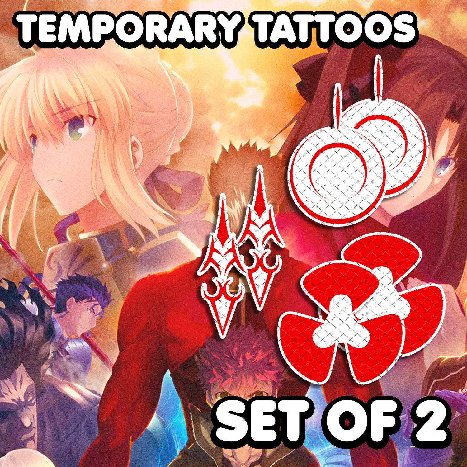 Command Spell Custom Command Spell - Fate/Stay Night | Temporary Tattoos | SET OF 2 - Aluna ...