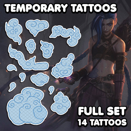 Jinx | Temporäre Tattoos | VOLLSTÄNDIGES SET - AlunaCreates