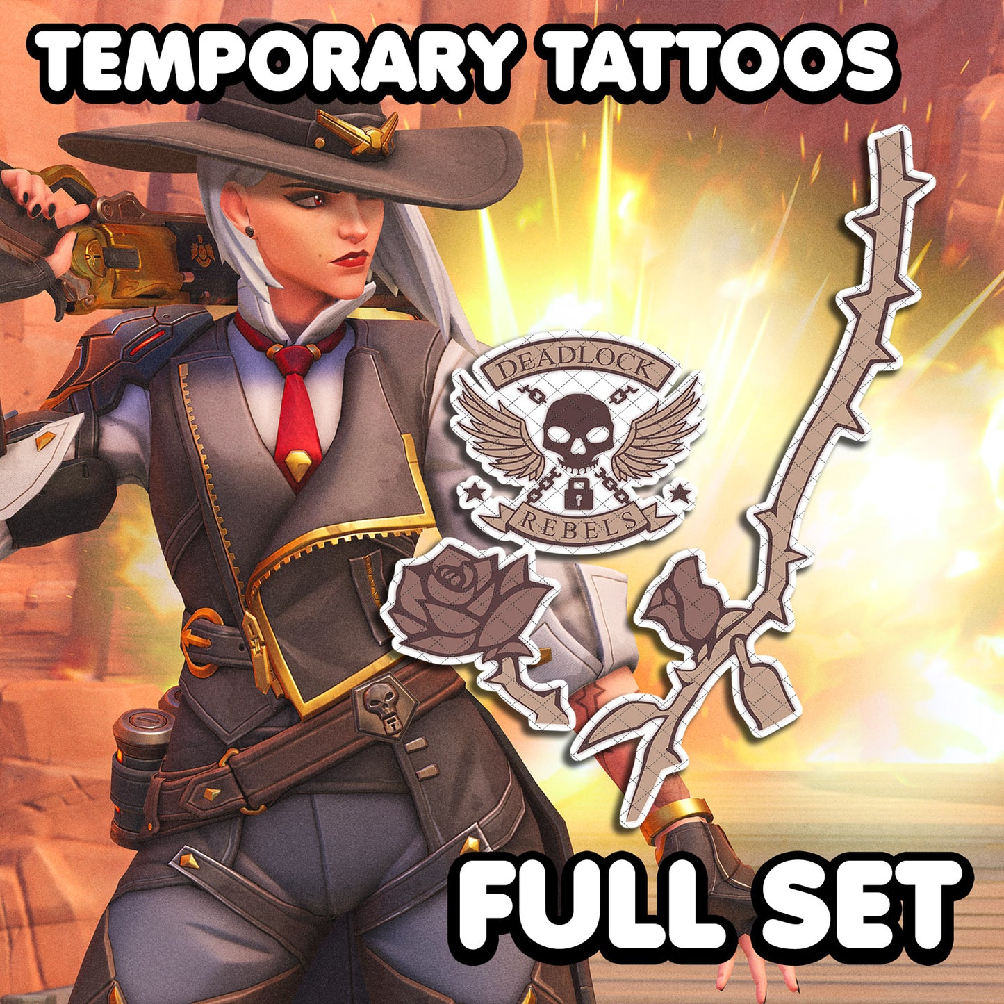 Ashe - Overwatch | Temporary Tattoos | FULL SET - AlunaCreates